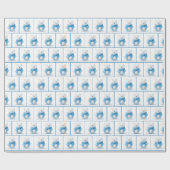 Weihnachtspolarbär mit blauem Scarf Geschenkpapier (Flach)