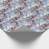 Weihnachtspolarbär mit roter Schaufel Geschenkpapier (Ecke)