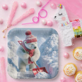 Weihnachtspolarbär mit roter Schaufel Pappteller (Party)