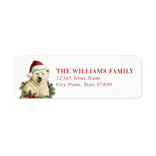 Weihnachtspolarbär-Rücksendeadressetiketten