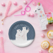 Weihnachtspolarbären auf der Papierplatte Pappteller (Party)