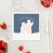 Weihnachtspolarbären auf Sternen Serviette (Beispiel)