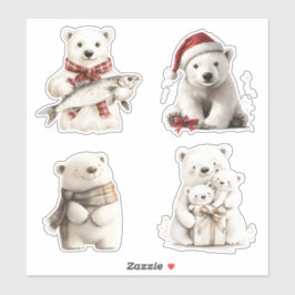 Weihnachtspolarbären Aufkleber
