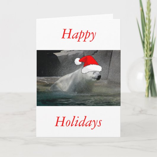 Weihnachtspolarbären Feiertagskarte (Vorderseite)