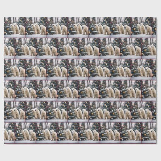 Weihnachtspolarbären Geschenkpapier (Flach)