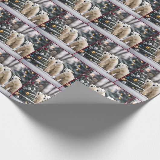 Weihnachtspolarbären Geschenkpapier (Ecke)