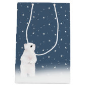 Weihnachtspolarbären im Schnee Mittlere Geschenktüte (Rückseite)