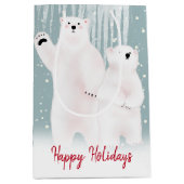 Weihnachtspolarbären im Schnee Mittlere Geschenktüte (Vorderseite)
