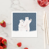 Weihnachtspolarbären im Schnee Serviette (Beispiel)