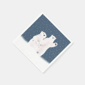 Weihnachtspolarbären im Schnee Serviette (Ecke)