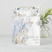 Weihnachtspolarbären Snow Foliage Gold personalisi (Stehend Vorderseite)