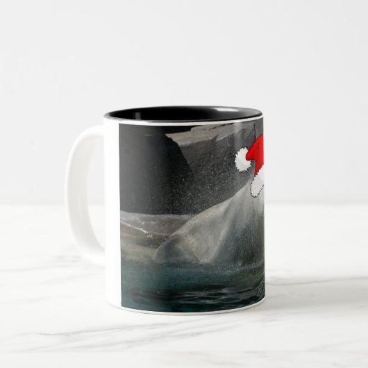 Weihnachtspolarbären Zweifarbige Tasse (Vorderseite Links)