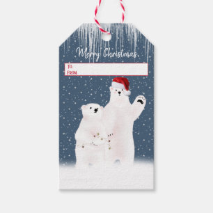 Weihnachtspolareisbären Mit Sternen Geschenkanhäng Geschenkanhänger