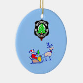 Weihnachtspolizei-Geschenke Keramikornament (Rechts)