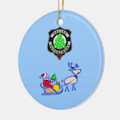 Weihnachtspolizei-Geschenke Keramikornament (Links)