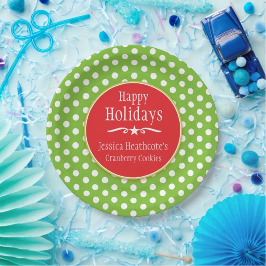 Weihnachtspolka Name Cookie Austausch Papier Platt Pappteller (Party)