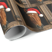 Weihnachtspony im Stallfenster Geschenkpapier (Rolleneckpunkt)
