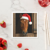Weihnachtspony im Stallfenster Serviette (Beispiel)