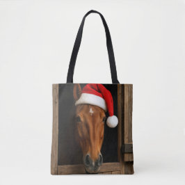 Weihnachtspony im Stallfenster Tasche