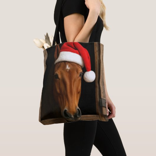 Weihnachtspony im Stallfenster Tasche (Von Nahem)