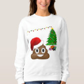 Weihnachtspoo Emoji Frauen Sweatshirt (Vorderseite)