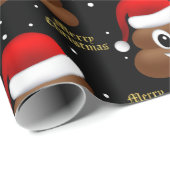 Weihnachtspoo Emoji mit Weihnachtsmannmütze Packpa Geschenkpapier (Rolleneckpunkt)