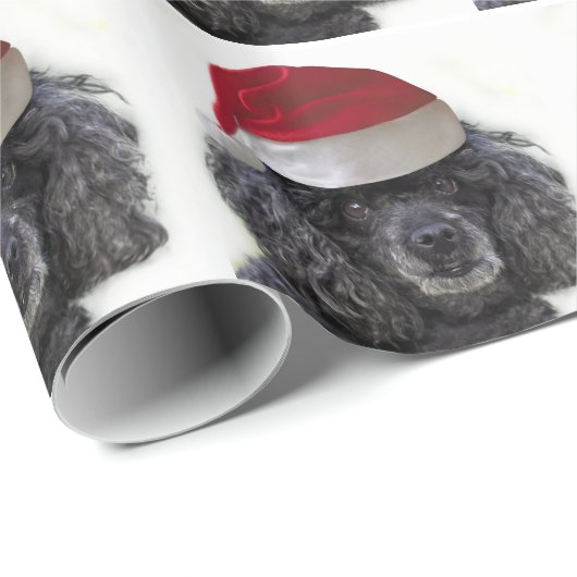 Weihnachtspoodle-Hundeschleife Geschenkpapier (Rolleneckpunkt)