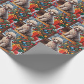 Weihnachtspoodle mit Weihnachtsbaum, Geschenke Geschenkpapier (Ecke)