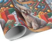 Weihnachtspoodle mit Weihnachtsbaum, Geschenke Geschenkpapier (Rolleneckpunkt)