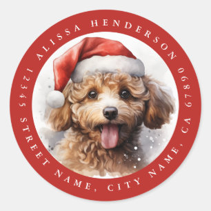 Weihnachtspoodle Round Stickers
