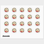 Weihnachtspoodle Round Stickers (Blatt)