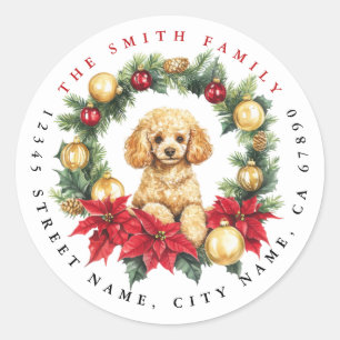 Weihnachtspoodle Round Stickers