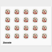 Weihnachtspoodle Round Stickers (Blatt)
