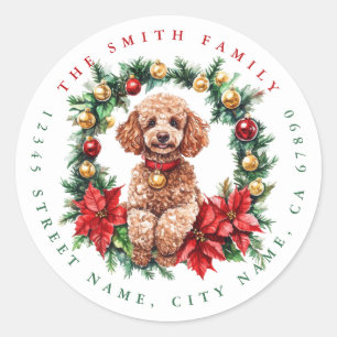 Weihnachtspoodle Round Stickers