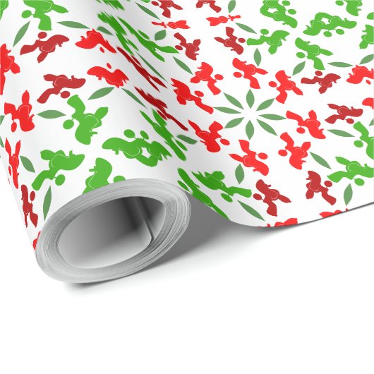 Weihnachtspoodles Wrapping Paper Geschenkpapier (Rolleneckpunkt)