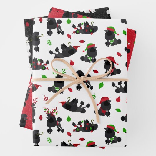 Weihnachtspoodles Wrapping Paper Sheets Geschenkpapier Set (Beispiel)