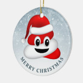 Weihnachtspooji mit Weihnachtsmannmütze Keramik Ornament (Links)