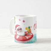 Weihnachtspoolparty mit dem Weihnachtsmann Kaffeetasse (Vorderseite Links)