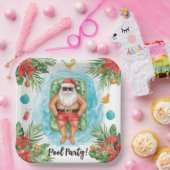 Weihnachtspoolparty mit dem Weihnachtsmann Pappteller (Party)