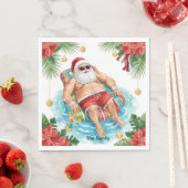 Weihnachtspoolparty mit dem Weihnachtsmann Serviette (Beispiel)