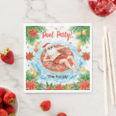 Weihnachtspoolparty mit dem Weihnachtsmann Serviette (Beispiel)