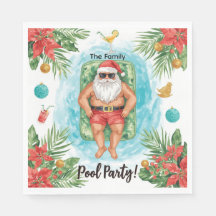 Weihnachtspoolparty mit dem Weihnachtsmann