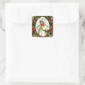 Weihnachtsportrait Quadratischer Aufkleber (Tasche)
