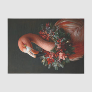 Weihnachtsporträt eines Flamingos Decoupage Seidenpapier