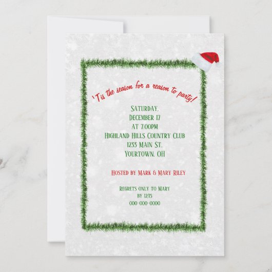 Weihnachtspost-Briefmarke Einladung (Rückseite)