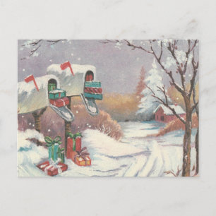 Weihnachtspost im Vintage-Stil Feiertagspostkarte