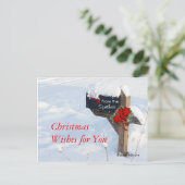 Weihnachtspost mit Poinsettias - anpassen Feiertagspostkarte (Stehend Vorderseite)