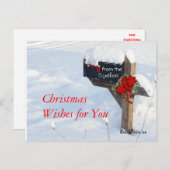 Weihnachtspost mit Poinsettias - anpassen Feiertagspostkarte (Vorne/Hinten)