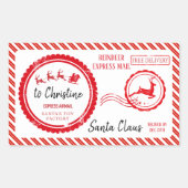 Weihnachtspost von Santa North Pole Lieferung Rechteckiger Aufkleber (Vorderseite)