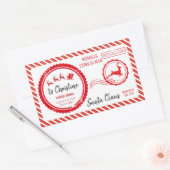 Weihnachtspost von Santa North Pole Lieferung Rechteckiger Aufkleber (Umschlag)